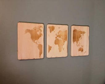 Sign, 3-pc set, World Map