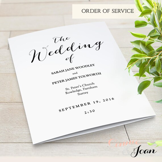 multiple page wedding program