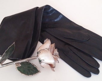 burgundy opera gloves