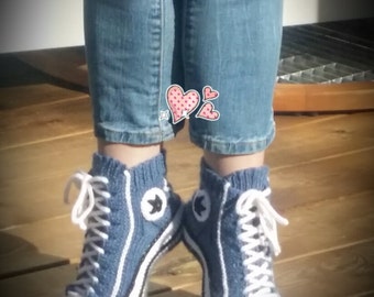 Reaverse Star Edition ( ENGLISH and FINNISH + modèle maintenant aussi en français) converse slipper socks DIY Pattern