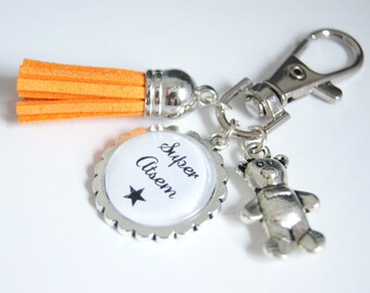 Great school bag charm key chain - Orange