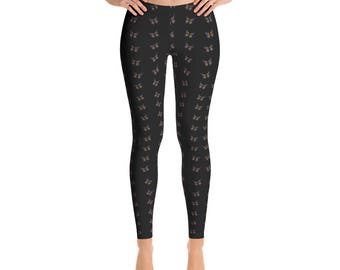 Leggings,Butterfly,Black,Womens,Yoga,Workout,Tights,Pants,Stretch,Spandex,Print,Pattern,Stretchy,Clothing,Fashion,Unique,Printed,Design,Girl