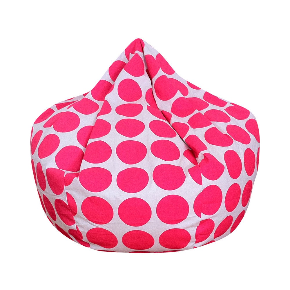 Hot Pink Dot Bean Bag Chair