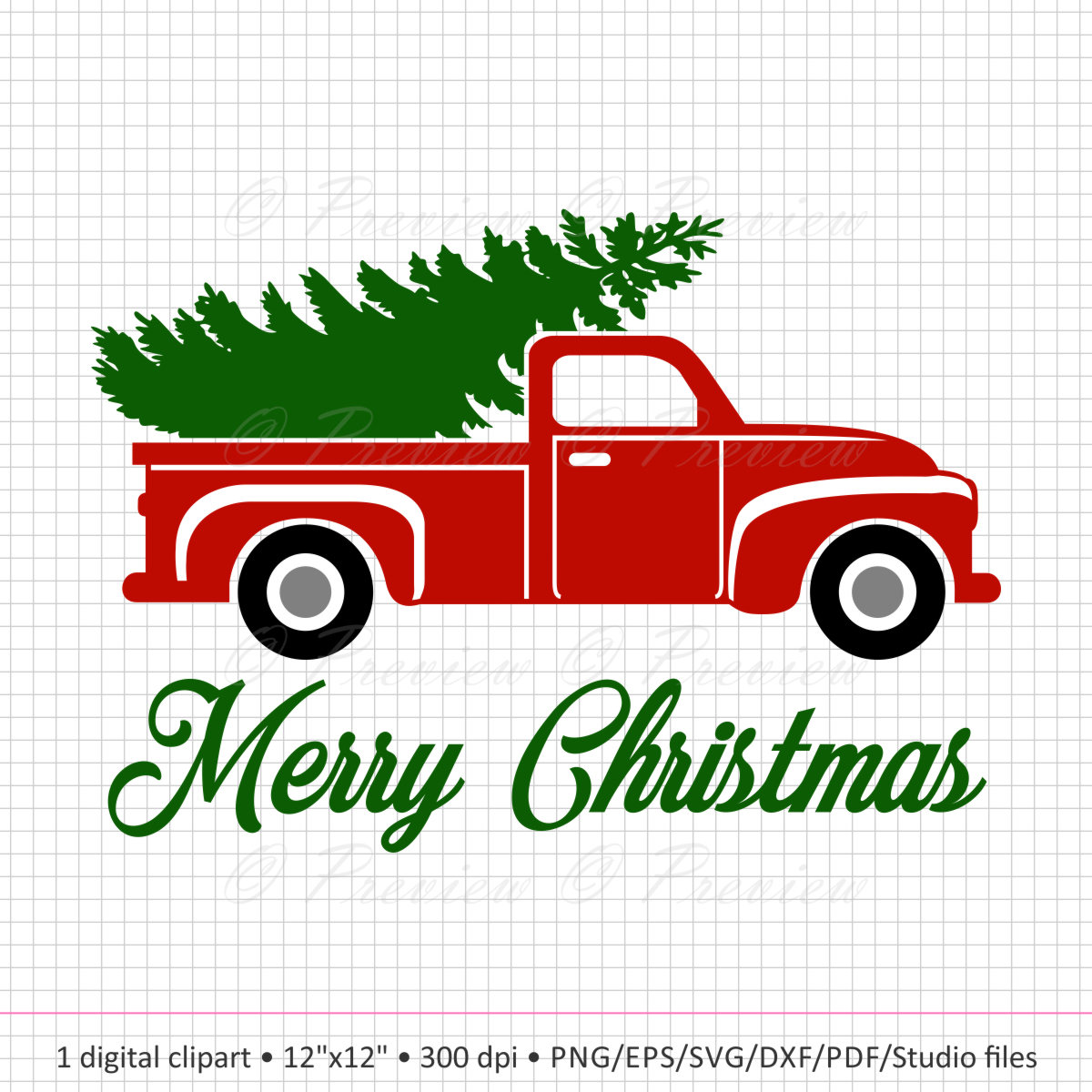 Download Buy 2 Get 1 Free Digital Clipart Christmas Tree Truck