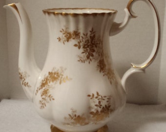 Vintage Royal Albert Bone China Coffee Pot in Antoinette Pattern
