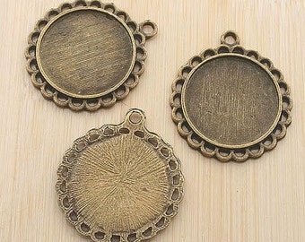 10pcs 27mm antique bronze cameo cab setting cabochon size 21mm G3