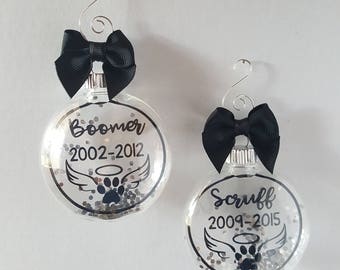 Dog Memorial Ornament, Pet Memorial, In Memory of Ornament, Personalized Dog Ornament, Dog Ornament, Custom Dog Ornament, Pet Lover Gift