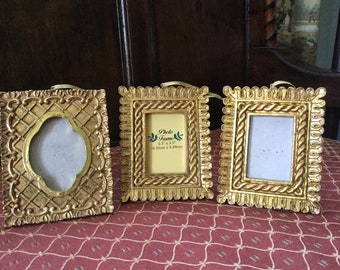 Set of Three Vintage Baroque Style Mini Frames
