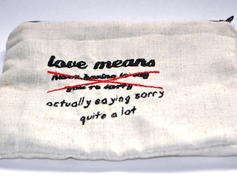Love means... // pouch // make up bag // pencil case