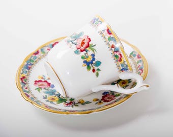 Vintage Coalport Ming Rose china demitasse cup and saucer