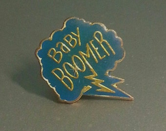 Rare 1970s Enamel Pin BABY BOOMER