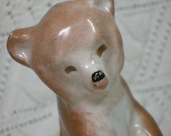 Verbilki Soviet Porcelain Bear. Cute! DFZ Kuznetsov. Vintage Russian Figurine