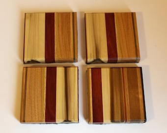 Unique hand crafted coasters - set of 4