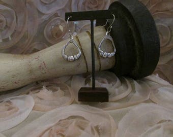 Solid fine silver dangle earrings