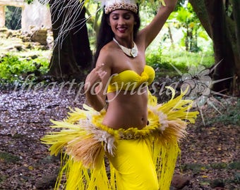 Large Tahitian costume niau head piece MELE