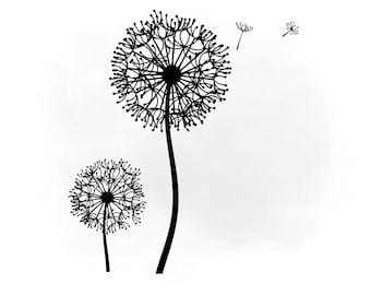 Dandelion Svg clipart, Dandelion Svg For Silhouette, Svg For Cricut, Dandelion Vinyl Decal, Monogram Svg, flower vector in Svg Png Jpeg