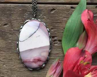 Lilac jasper Mukait soldered pendant.