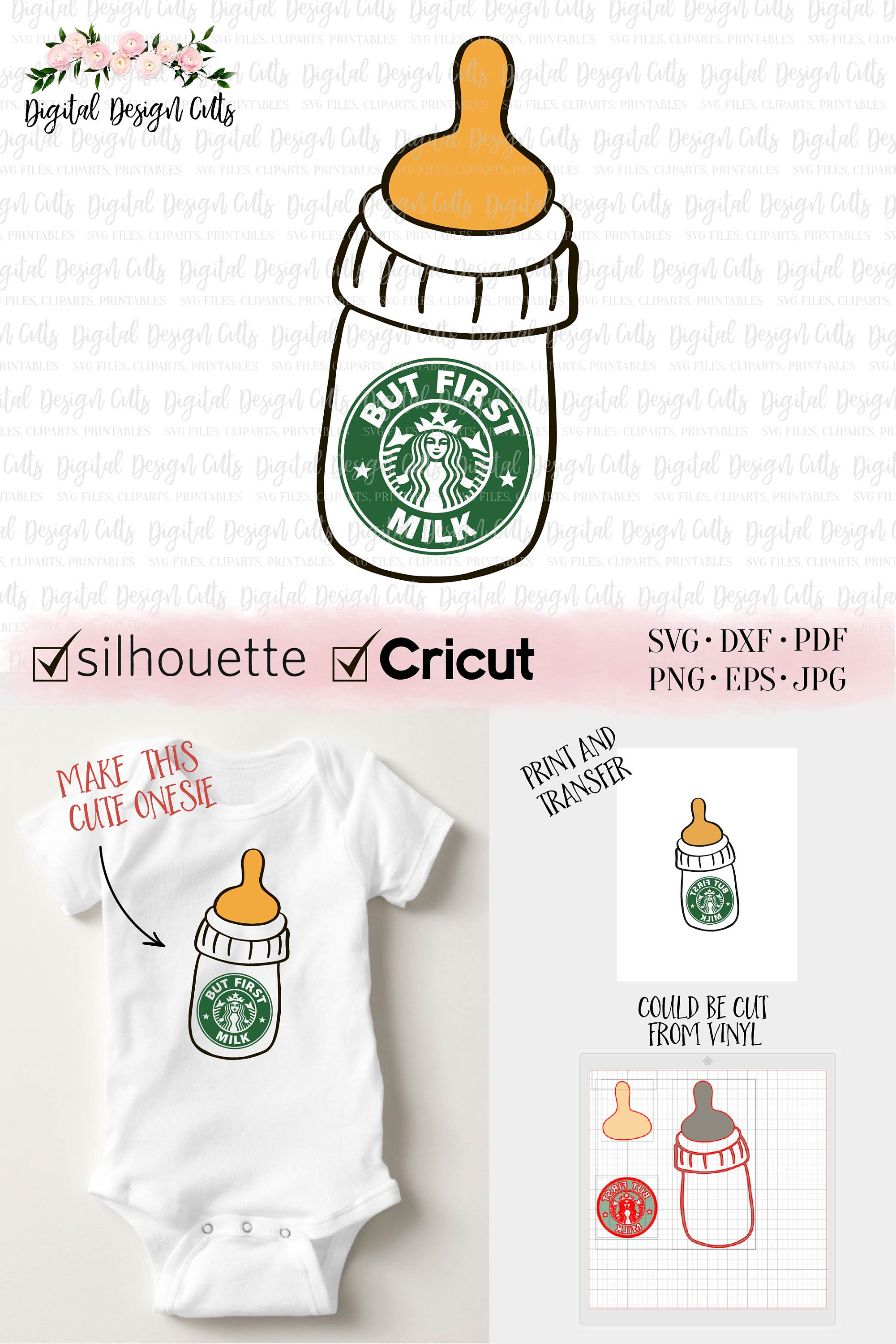 Starbucks Baby Bottle Funny Baby SVG Baby Bottle Milk SVG