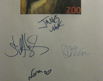 Zoo Signed Pilot TV Script Screenplay X5 Autograph James Wolk Billy Burke Nora Arnezeder James Patterson Nonso Anozie signature signatures