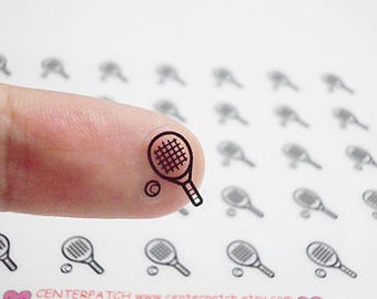 Clear Tennis Planner Stickers, Tennis Racket Stickers, Tennis Ball Stickers, Sport Stickers, Erin Condren Planner Stickers (st264#)