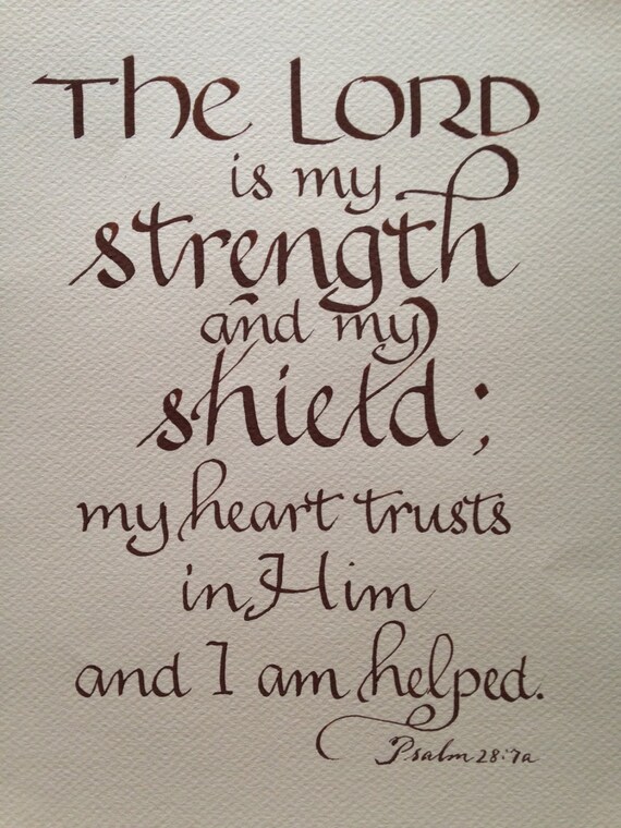 Custom Calligraphy Bible Verse Art Custom Verse Psalm 27 Custom Calligraphy Bible Verse Art Custom Verse Psalm 27