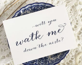 Will You Walk Me Down The Aisle Card, Wedding Day Card, Walk Me Down Aisle Card, Down The Aisle Mom, Walk Me Down Aisle Proposal Card