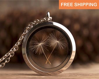 Personalized gift, friendship necklace, best friend gift, best friend necklace, gift for women, dandelion necklace, bridesmaid gift