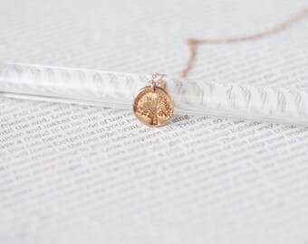Tree of Life Necklace, Rose Gold Tree Necklace, Rose Gold Necklace