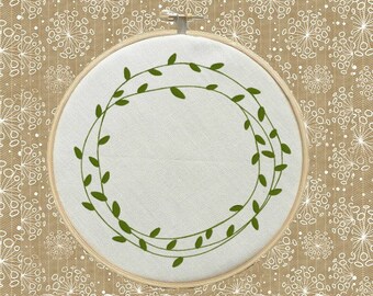 Custom Natural Leaf Frame Simple Leafy Frames Doodles Rustic Blank Machine Embroidery Design Wall Art Digital File Instant Download 5x7