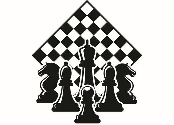 Chess Logo 1 Chessboard Pieces Setup Board Game Strategy