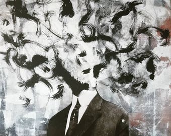 Mess-head no. 007- mixed media - Original Artwork