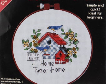 Counted Cross Stitch Cheep Rent Dimensions Kit Home Tweet Home Birdhouse