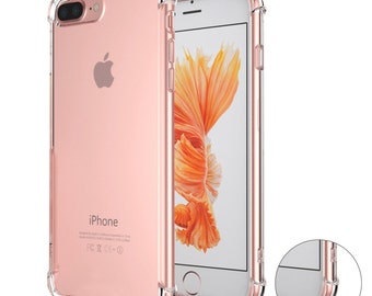 DIY Custom Case - Apple iPhone 8 7 Plus 360 Protection Shockproof Protector Case Slim Transparent Crystal Clear Soft TPU Gel Bumper Cover