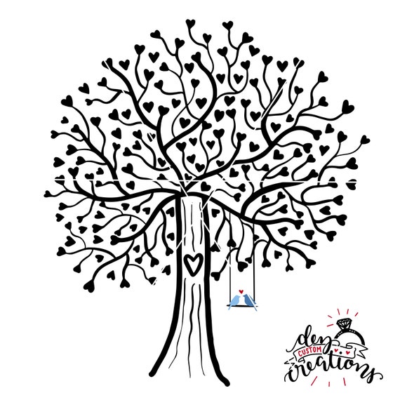 Download Tree SVG Lovebirds SVG Heart tree svg file Tree with