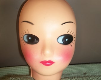 Unusual Big Eye Thin Plastic Doll Face