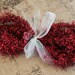 Deep Red Tinsel Garland - Soft Vintage Style Christmas Tinsel Trim - Modern Farmhouse Primitive Red Mantle Decor - Feather Tree Tinsel