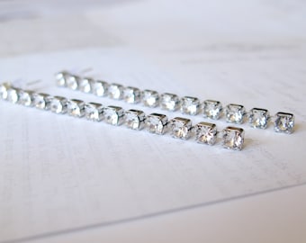 Threader earrings-swarovski crystal threaders-swarovski crystal long earrings-