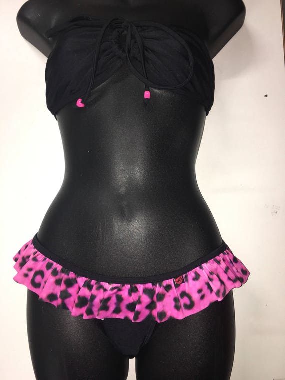 75%OFFSALE *** MissManeater WILD frill skirt hipster boutique bikini pant *** SUPER low rise!