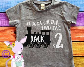 Birthday Shirt choo choo I'm two Party second birthday train shirt choo choo two shirt train party Birthday Shirt Kids Birthday Shirt