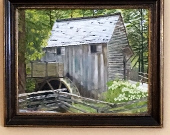Cades Cove,Smoky Mountain Grist Mill,Cable Grist Mill,John Cable Grist Mill,Original Oil, Cades Cove,Historical Cades Cove