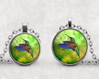 Hummingbird Pendant Necklace, Hummingbird Jewelry, Hummingbird Gift, Pendeloque Pendants