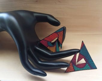 Triangle, Spiral, Funky Ear Studs, Odd Earrings, Handmade Accessories, Jewelry Art, Art Jewelry, Earrings Funky, Jewelry Fashion