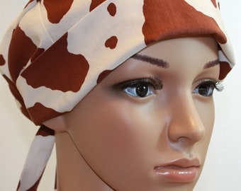 Chemo Scrub Hat,Women's Surgical Scrub Cap,Chemo Hat,Pony Skin