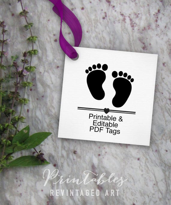 baby feet tags printable editable favor tag baby shower babyshower to do list