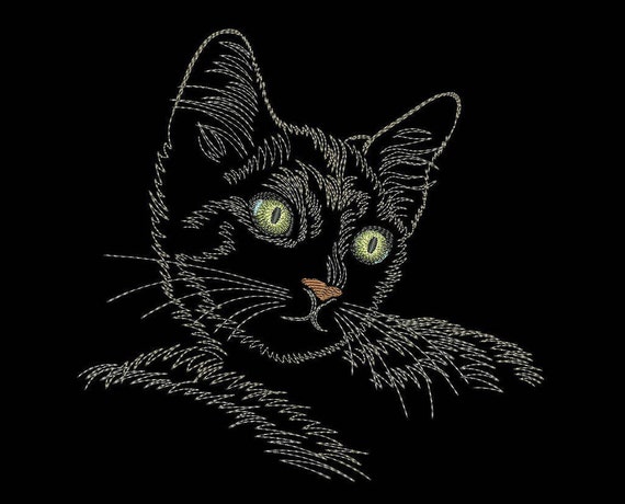 Cat embroidery design machine embroidery design 4 sizes Cat embroidery design machine embroidery design 4 sizes