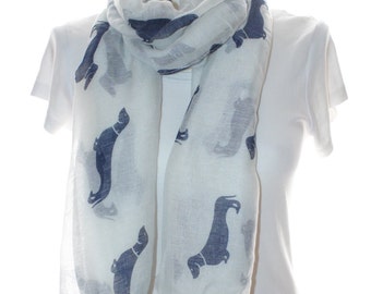 White dog print scarf, Beach Wrap, Cowl Scarf, dog print scarf, cotton scarf, gifts for her