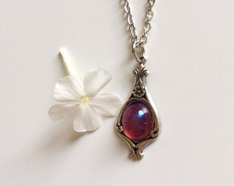 Silver Opal Necklace, Silver Opal Jewelry, Opal Necklace, Opal Pendant Necklace, Silver Opal Pendant, Fire Opal Necklace, Fire Opal Pendant