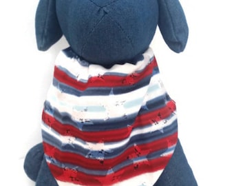 American paw dog collar insert scarf- 4th of July- red -white and blue-dog bandanna