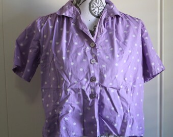 Vintage 40s novelty print cotton blouse
