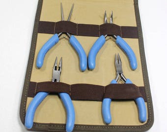 Set of Jewelry Making Tools, Beading Tools, Wire Cutters, Clippers, and Needle Nose Pliers